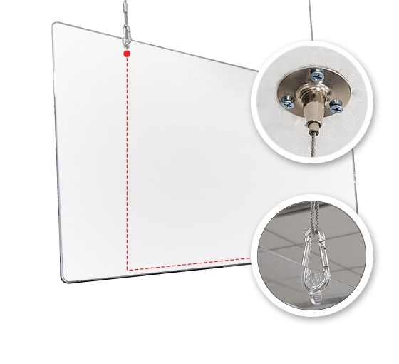 Hanging Sneeze Guard - Clear Acrylic