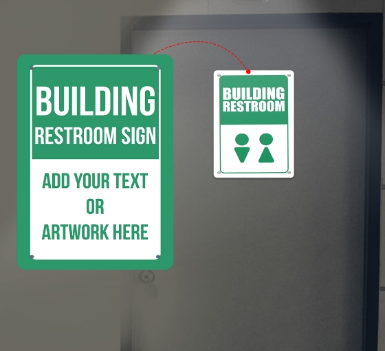 Reflective Building Restroom Signs