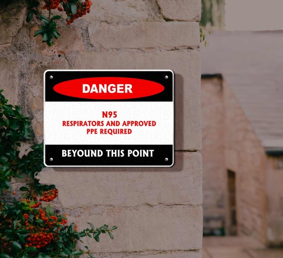 Danger Approved PPE Beyond this Point Compliance Signs