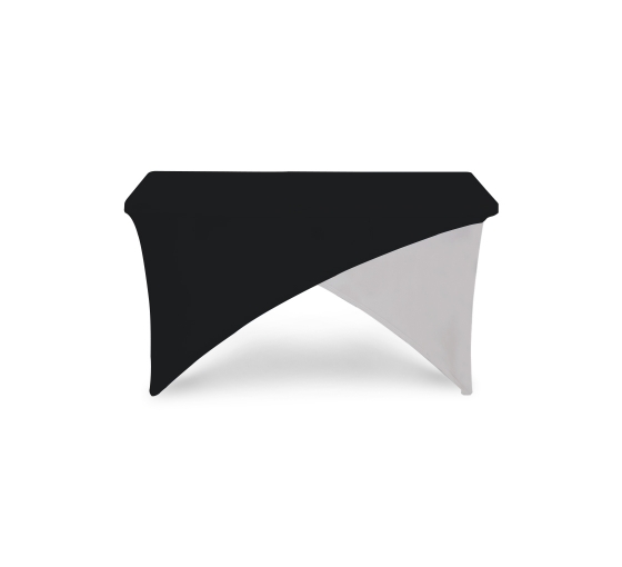 4' Cross Over Table Covers - Black & White