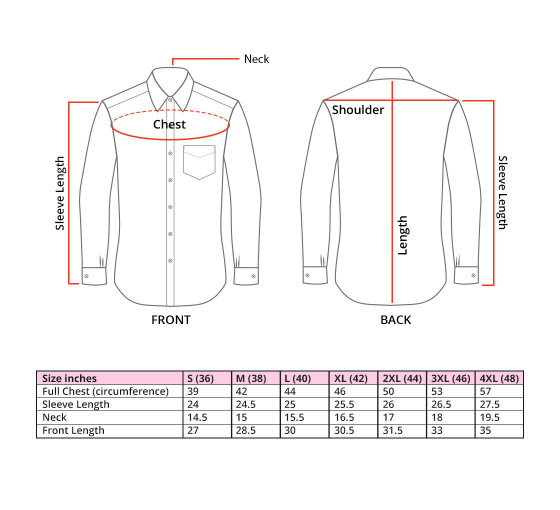 Tailored Dress Shirt Size Chart Haspel, 51% OFF