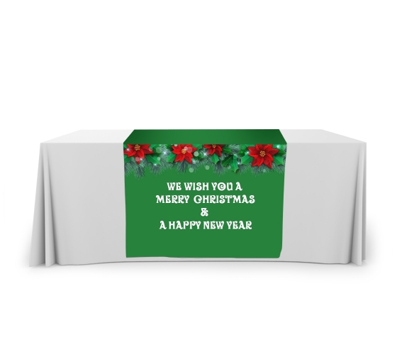 6 ft Tablecloth Fitted Cover 3 Sided Black Custom Table Runner 24x72