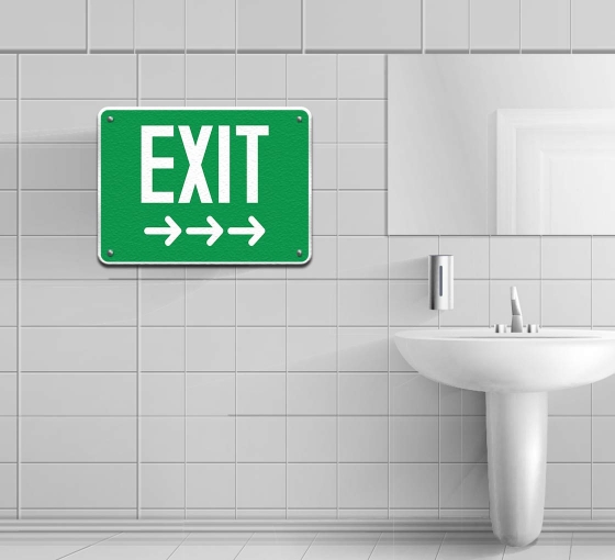 Exit Restroom Signs