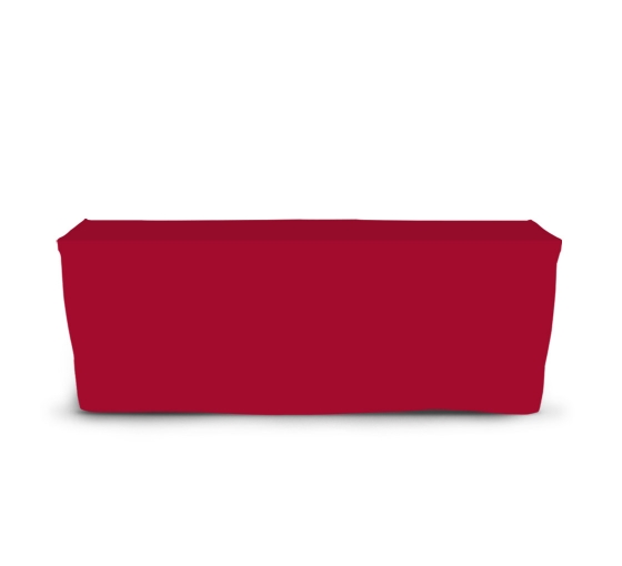 8' Fitted Table Covers - Red - 4 Sided