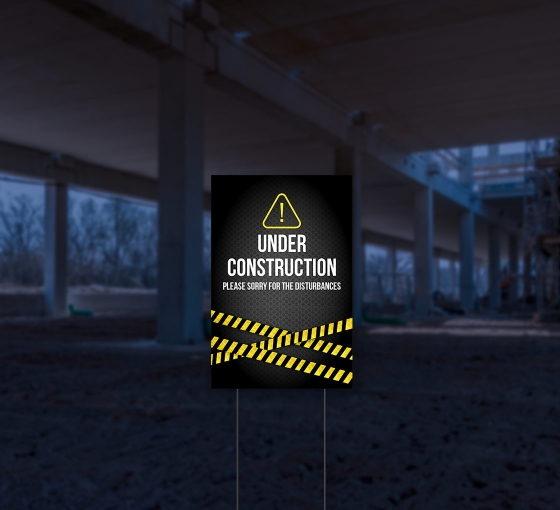 HIP Reflective Construction Yard Signs