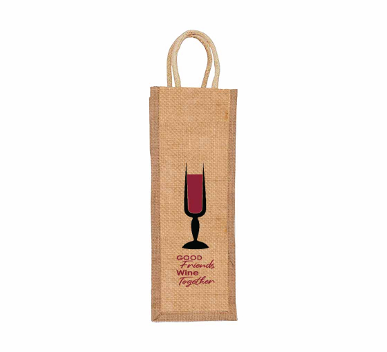 Jute Wine Bags - Printed