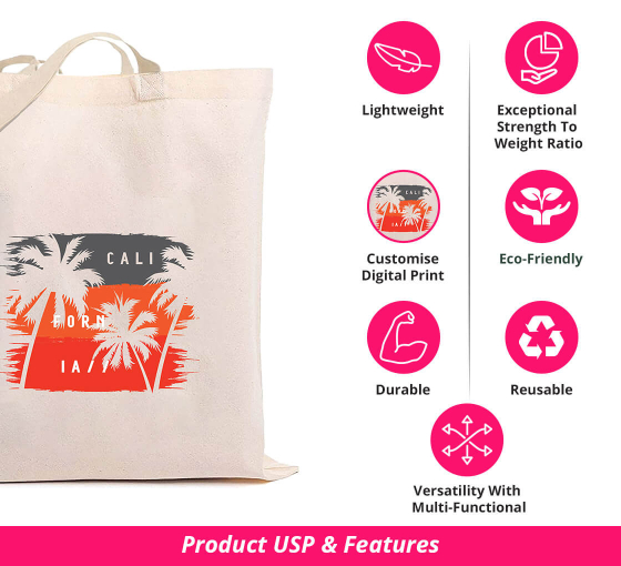 Digital Printed Tote Bags, Print photo on Canvas Tote Bag, Photo printed  bags