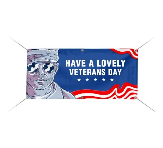 11th NOVEMBER HAPPY VETERANS DAY Banner Waterproof 16 Oz Vinyl Military Day Sign