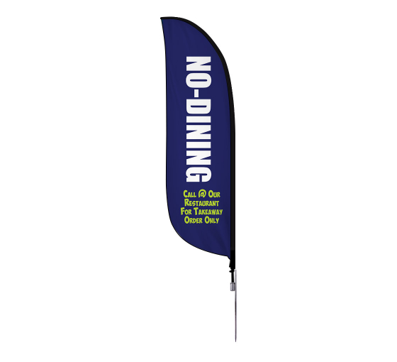 Pre-Printed No Dining Order Online Feather Flag
