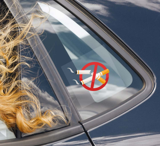 No Smoking Car Signs Clear