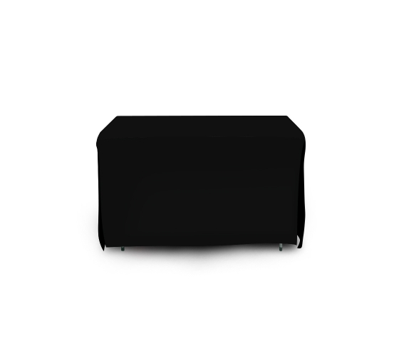 4' Open Corner Table Covers - Black - 4 Sided