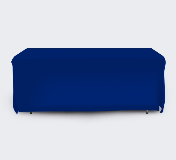 8' Open Corner Table Covers - Blue - 4 Sided