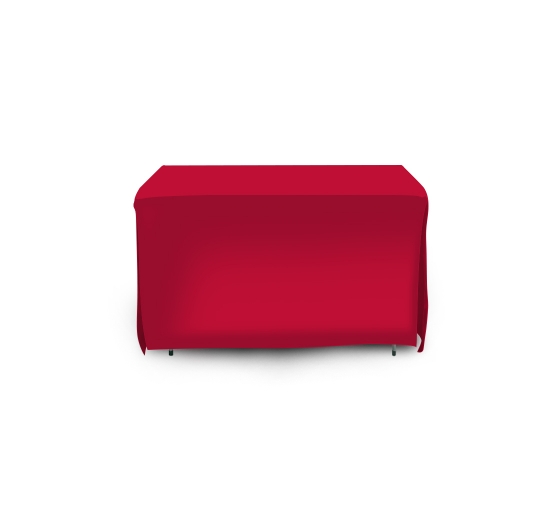 4' Open Corner Table Covers - Red - 4 Sided