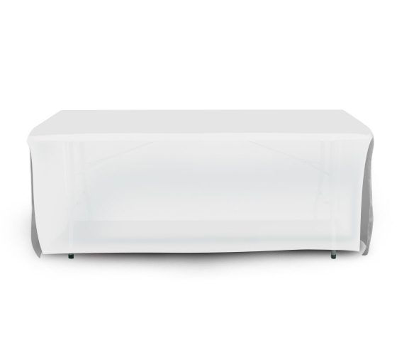 8' Open Corner Table Covers - White - 4 Sided