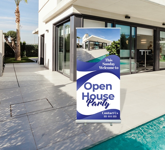 Open House Roll Up Banner Stands