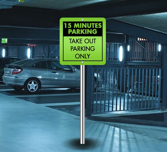 Office Visitor Parking Only Print Black Yellow Notice Poster Business School Car Lot Outdoor Sign Large Alum 12x18 