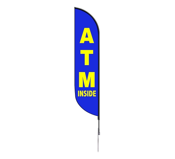 Pre-Printed ATM Inside Feather Flag