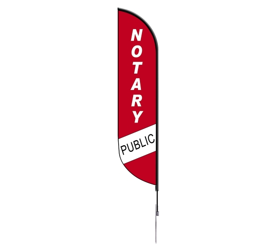 Pre-Printed Notary Public Feather Flag