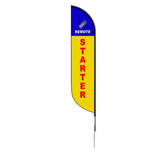 Pre-Printed Remote Starter Feather Flag