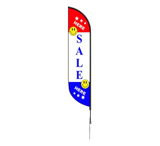 Pre-Printed Sale Feather Flag - White