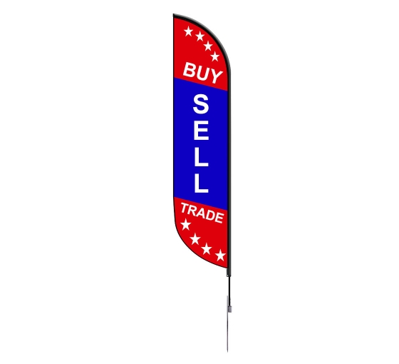 Pre-Printed Sell Buy Trade Feather Flag