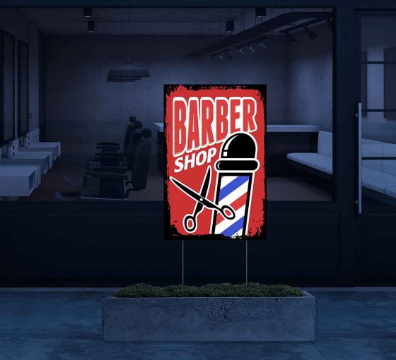Reflective Barber Shop Yard Signs