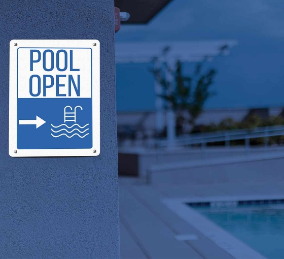 Directional Pool Signs