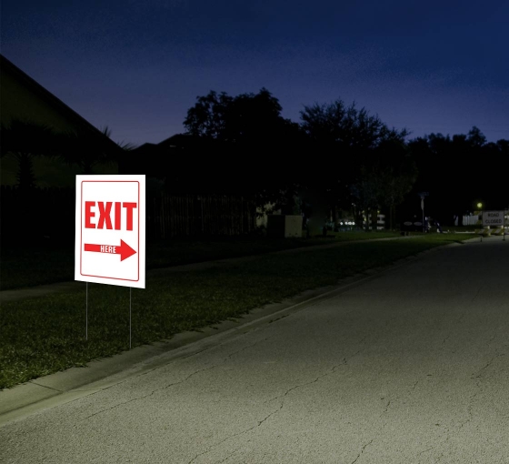 HIP Reflective Exit Yard Signs
