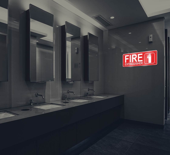 Reflective Fire Extinguisher Compliance Signs