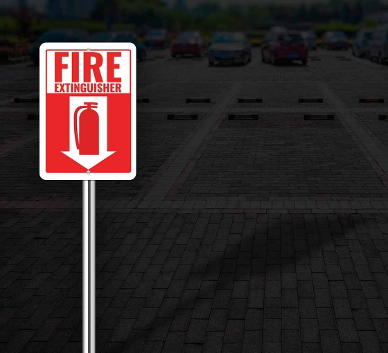 Reflective Fire Extinguisher Street Signs