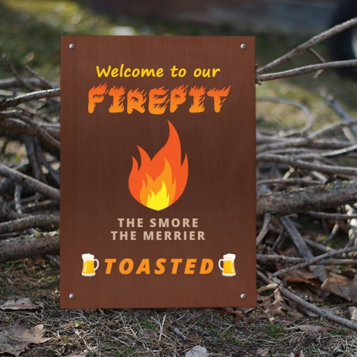 Reflective Outdoor Fire Pit Signs, Funny Fire Pit Signs