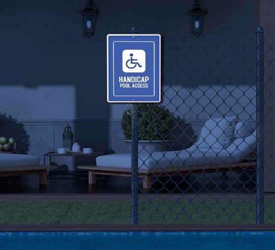 Reflective Handicap Pool Signs