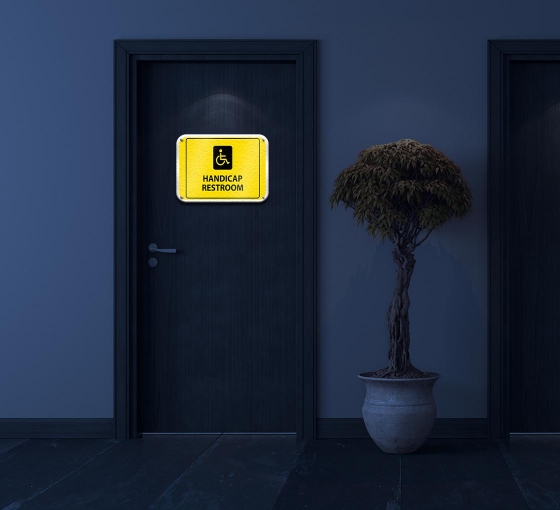 Reflective Handicap Restroom Signs