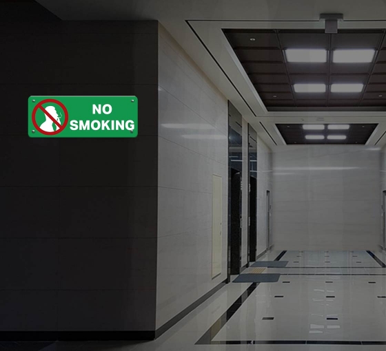 Reflective No Smoking Restroom Signs