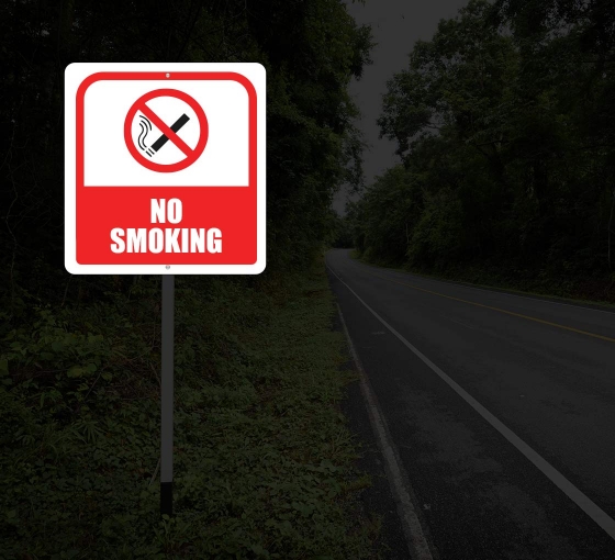 Reflective No Smoking Street Signs
