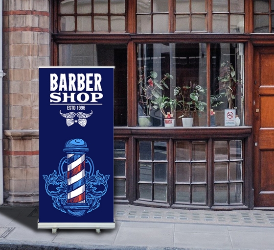 Barber Shop Roll Up Banner Stands