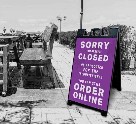 Sorry Temporarily Closed Order Online Signicade Black