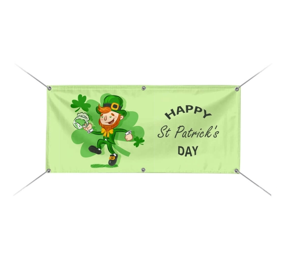 Set of 3 Patricks Day! 4 Grommets #2 Lifestyle Marketing Advertising Green Vinyl Banner Sign Happy St 24inx60in Multiple Sizes Available 