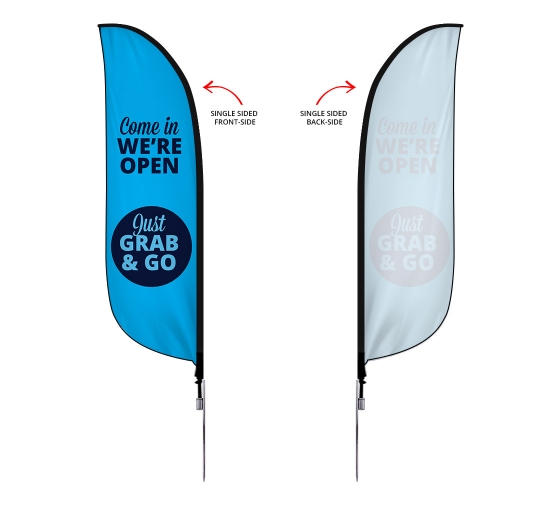 Buy Pre-Printed We Are Open Feather Flags