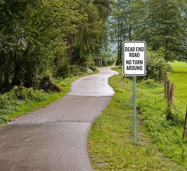 Stop Dead End No Outlet Aluminum Sign (Non Reflective)