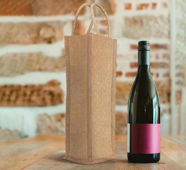 Jute Wine Bottle Carrier Bag