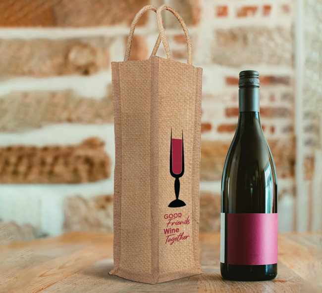 Shop for Jute Wine Bags - Printed