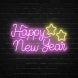 Happy New Year Star Neon Sign