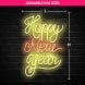 Happy New Year Three Lines Neon Sign