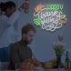 Happy Thanksgiving Leaf Neon Sign