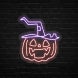 Pumpkin Witch Hat Neon Sign