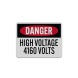 OSHA High Voltage 4160 Volts Aluminum Sign (Reflective)