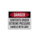 Chemical Contents Pressure Aluminum Sign (Reflective)