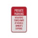 Private Parking Violators Towed Away Aluminum Sign (EGR Reflective)