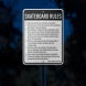 Nevada Skateboard Rules Aluminum Sign (Reflective)